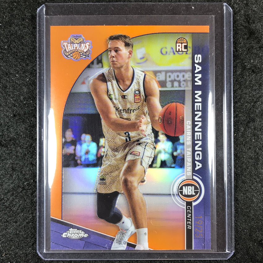 2023-24 Topps Chrome NBL SAM MENNENGA Rookie Base Orange 19/25 #27