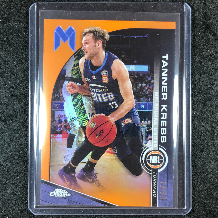 2023-24 Topps Chrome NBL TANNER KREBS Base Orange 12/25 #47