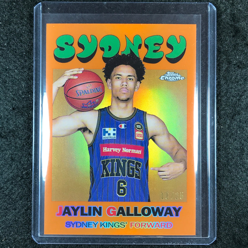 2023-24 Topps Chrome NBL JAYLIN GALLOWAY 1971 Topps Orange 10/25 #22