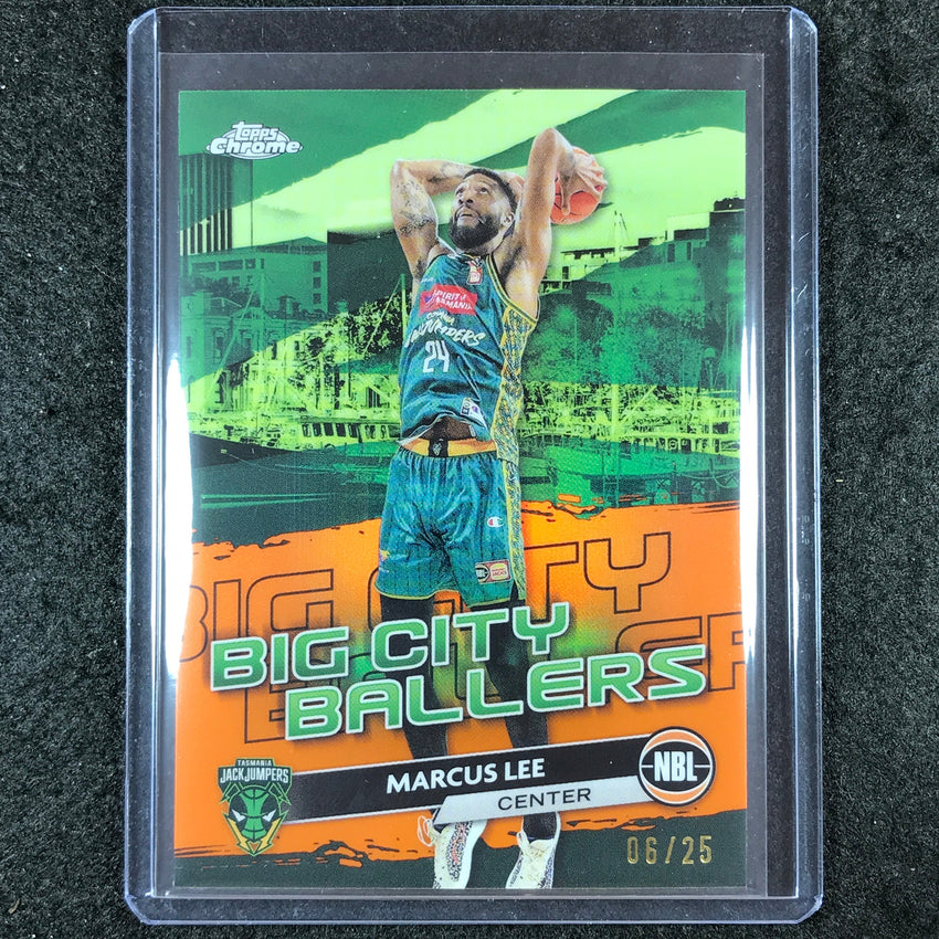 2023-24 Topps Chrome NBL MARCUS LEE Big City Ballers Orange 6/25 #23