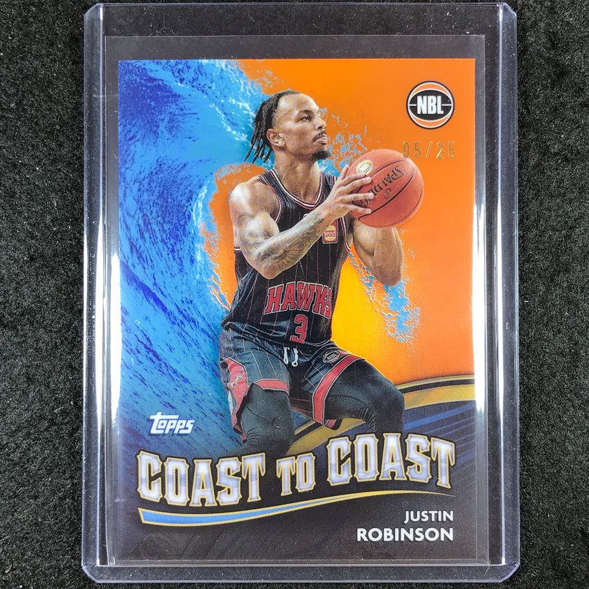 2023-24 Topps Chrome NBL JUSTIN ROBINSON Coast to Coast Orange 5/25 #15