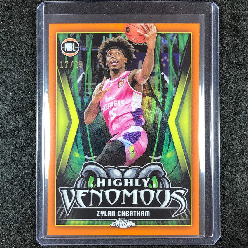 2023-24 Topps Chrome NBL ZYLAN CHEATHAM Highly Venemous Orange 17/25 #12