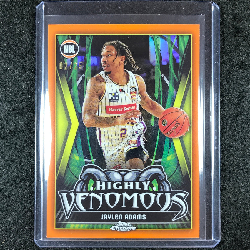 2023-24 Topps Chrome NBL JAYLEN ADAMS Highly Venemous Orange 2/25 #18