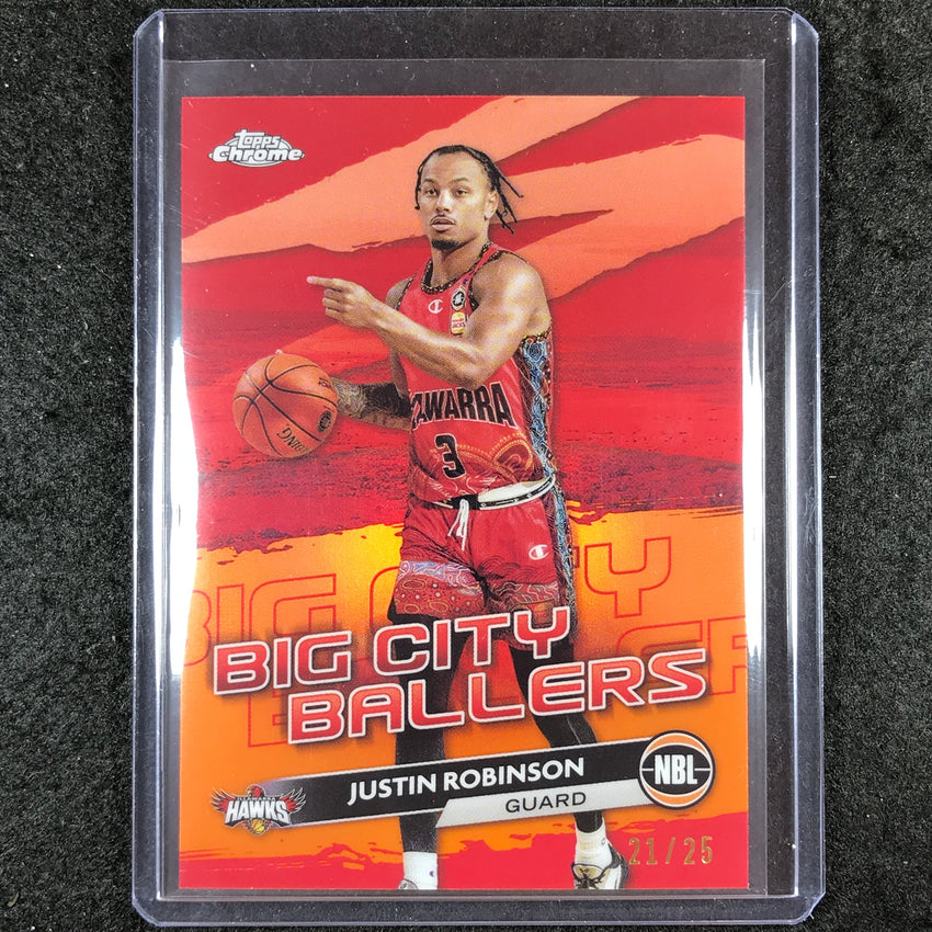 2023-24 Topps Chrome NBL JUSTIN ROBINSON Big City Ballers Orange 21/25 #8