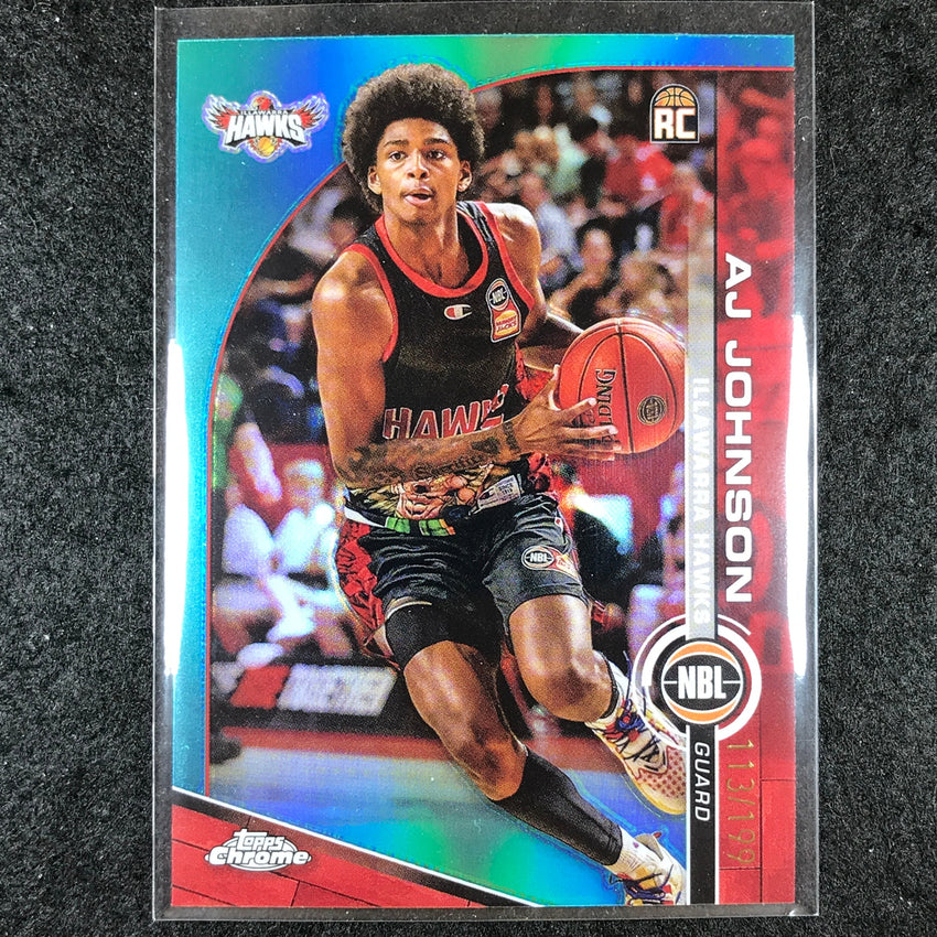 2023-24 Topps Chrome NBL AJ JOHNSON Rookie Base Aqua 113/199 #31