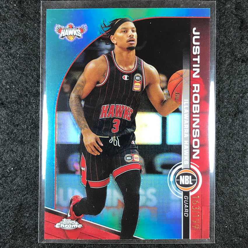 2023-24 Topps Chrome NBL JUSTIN ROBINSON Base Aqua 163/199 #34