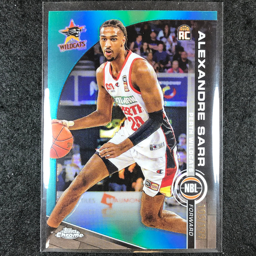 2023-24 Topps Chrome NBL ALEXANDRE SARR Rookie Base Aqua 105/199 #61