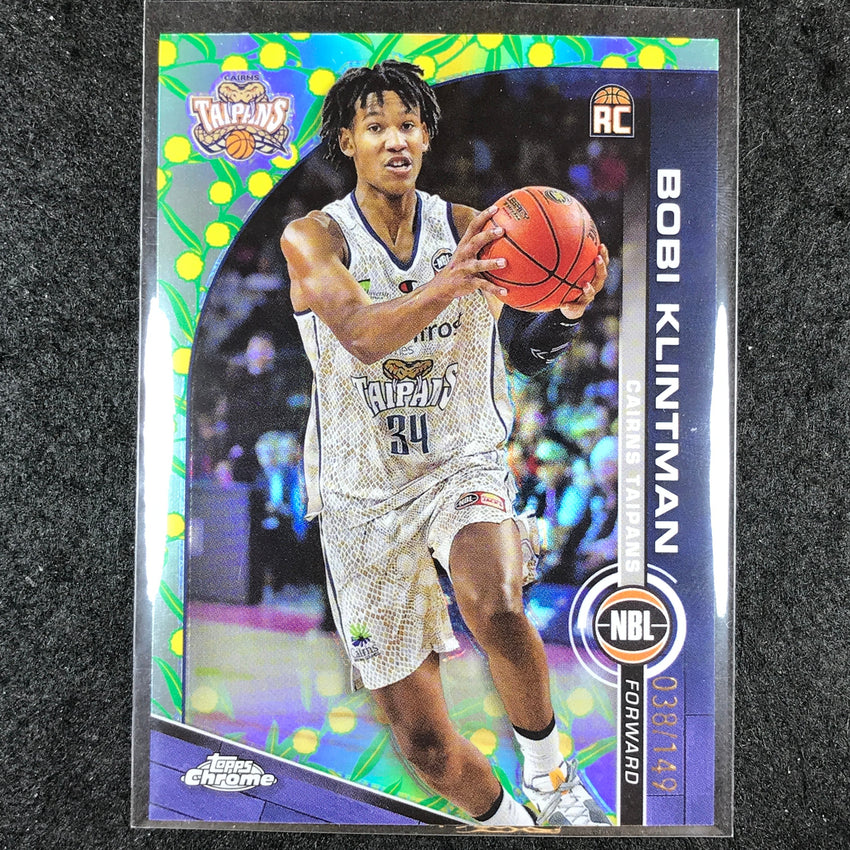 2023-24 Topps Chrome NBL BOBI KLINTMAN Rookie Base Golden Wattle 38/149 #22