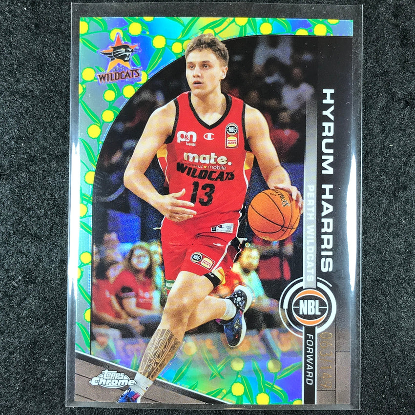 2023-24 Topps Chrome NBL HYRUM HARRIS Base Golden Wattle 63/149 #66