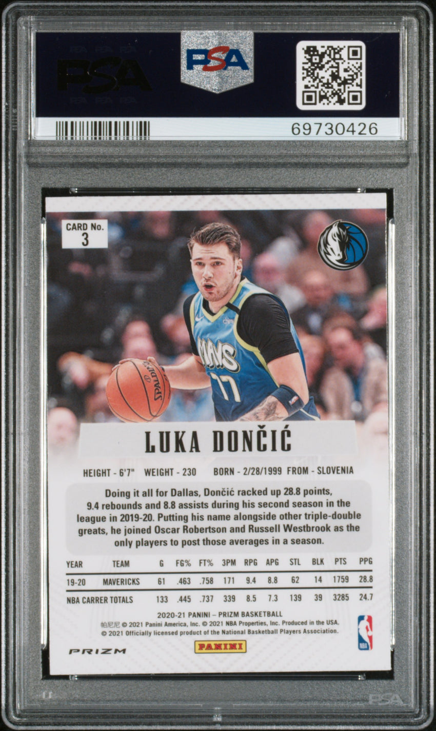 2020 Panini Prizm Prizm Flashback Luka Doncic Prizm Flshbck-Silver Prizm #3 PSA 9 69730426