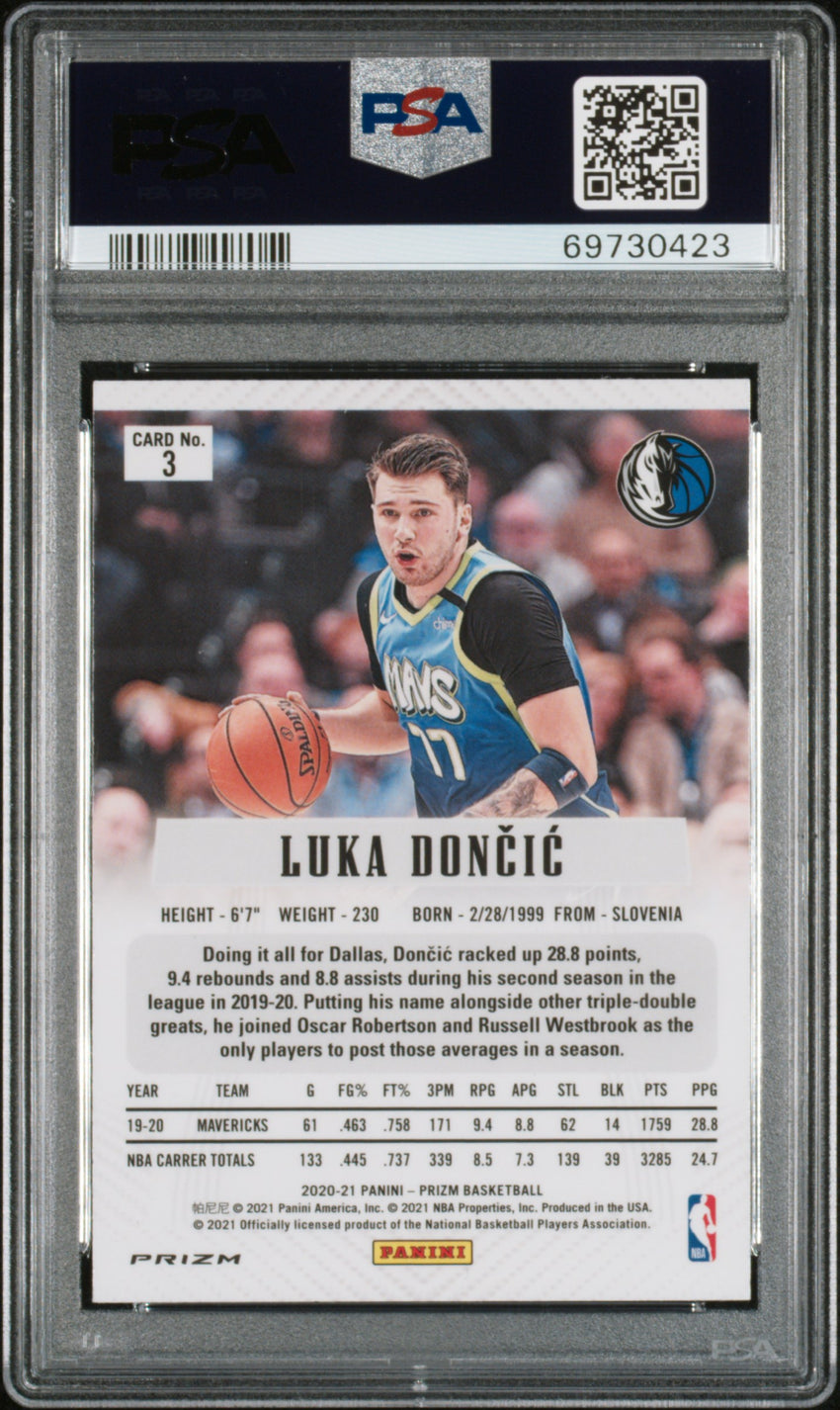 2020 Panini Prizm Prizm Flashback Luka Doncic Prizm Flshbck-Silver Prizm #3 PSA 9 69730423