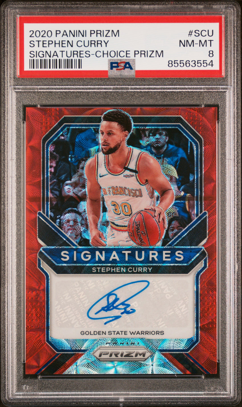 2020 Panini Prizm Signatures Stephen Curry Signatures-Choice Prizm #SCU PSA 8 85563554