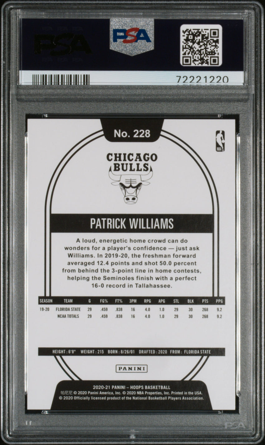 2020 Panini Hoops Patrick Williams Blue Explosion #228 PSA 10 72221220