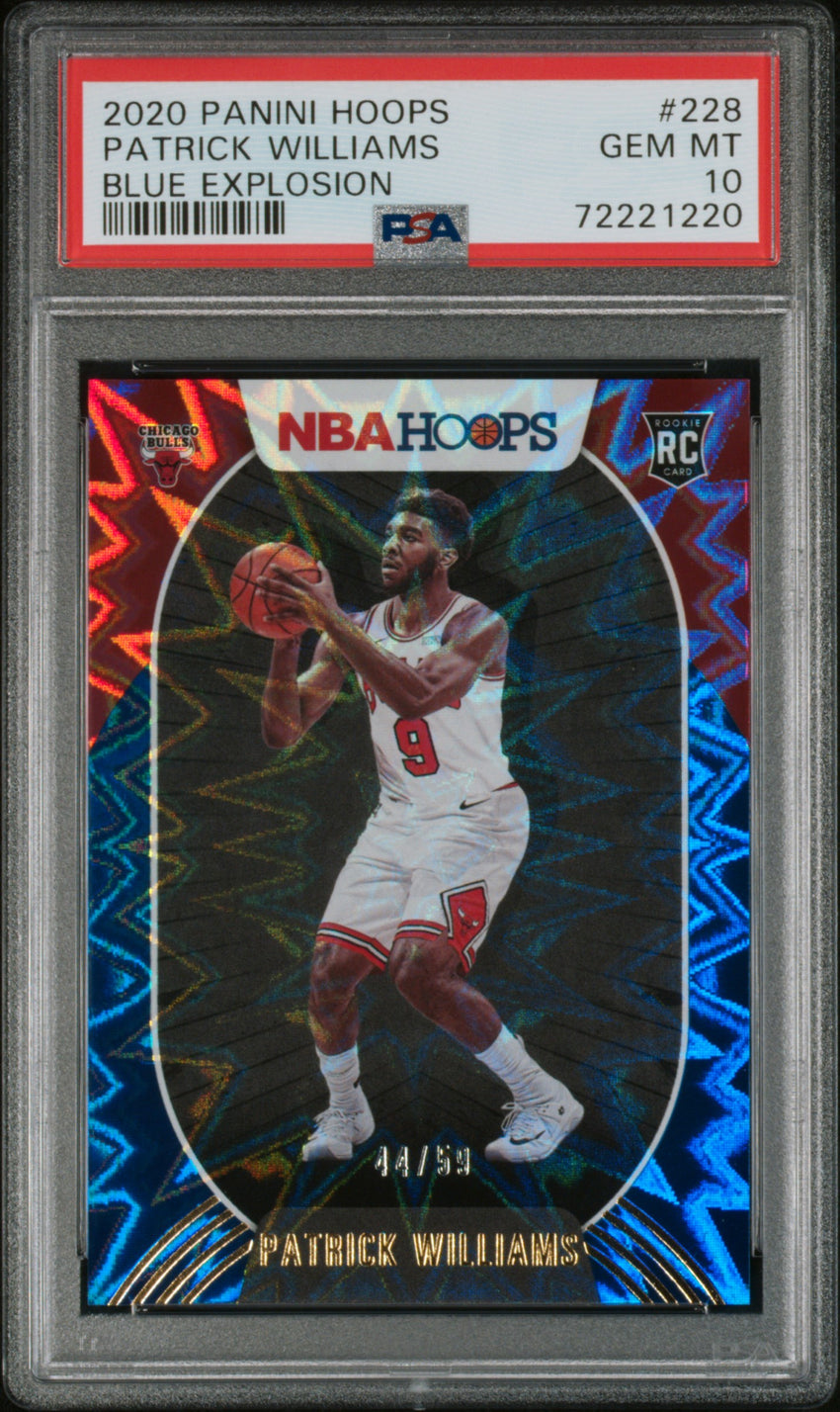 2020 Panini Hoops Patrick Williams Blue Explosion #228 PSA 10 72221220