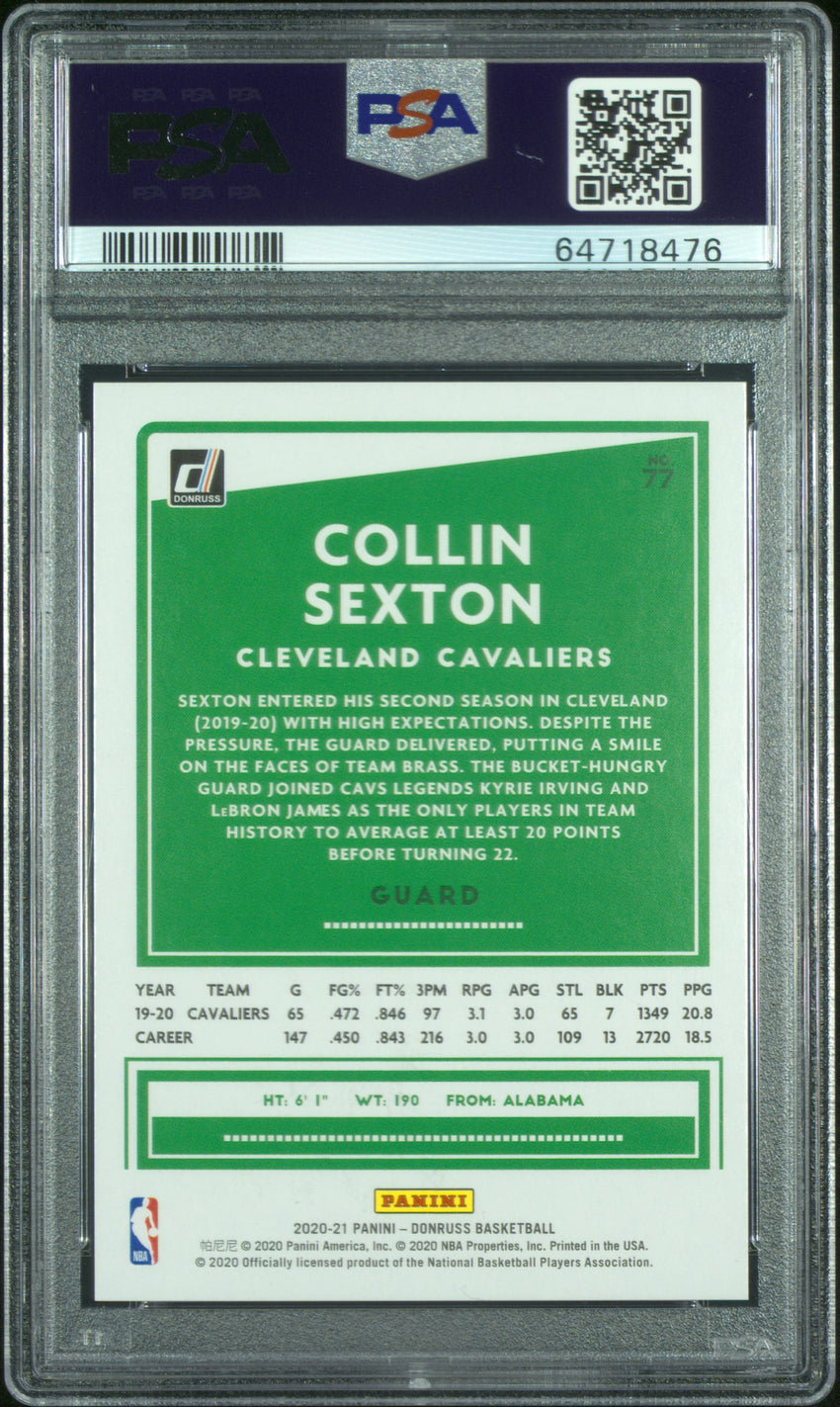 2020 Panini Donruss Collin Sexton Red/Blue Laser #77 PSA 8 64718476