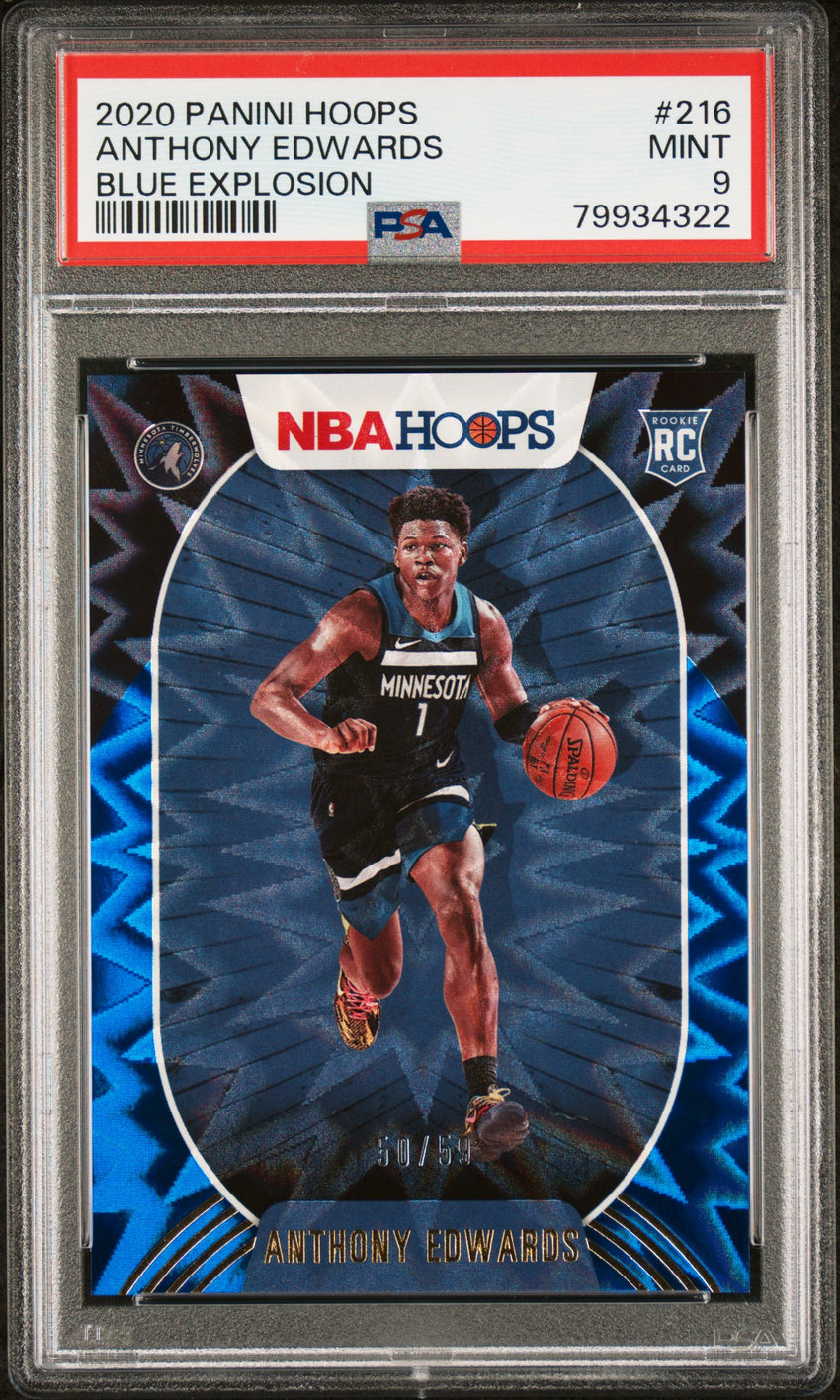2020 Panini Hoops Anthony Edwards Blue Explosion #216 PSA 9 79934322