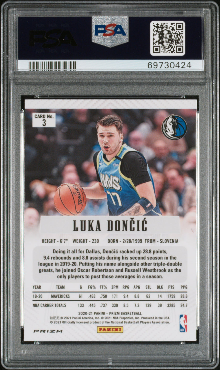 2020 Panini Prizm Prizm Flashback Luka Doncic Prizm Flshbck-Silver Prizm #3 PSA 10 69730424