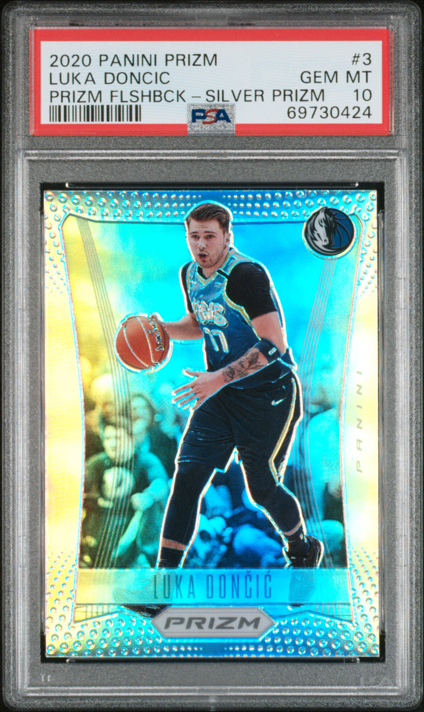 2020 Panini Prizm Prizm Flashback Luka Doncic Prizm Flshbck-Silver Prizm #3 PSA 10 69730424