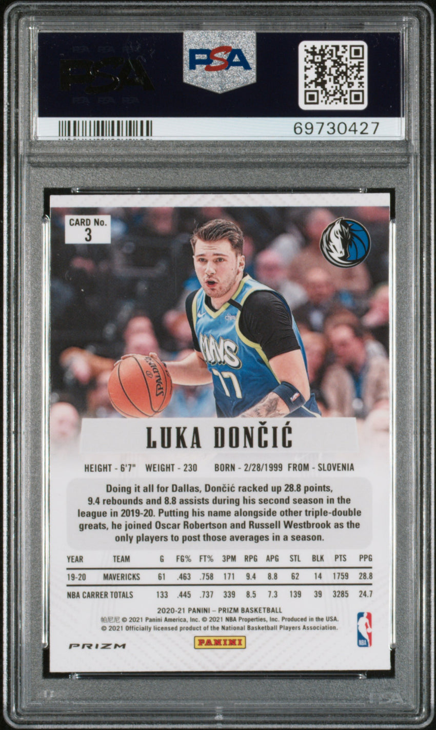 2020 Panini Prizm Prizm Flashback Luka Doncic Prizm Flshbck-Silver Prizm #3 PSA 9 69730427