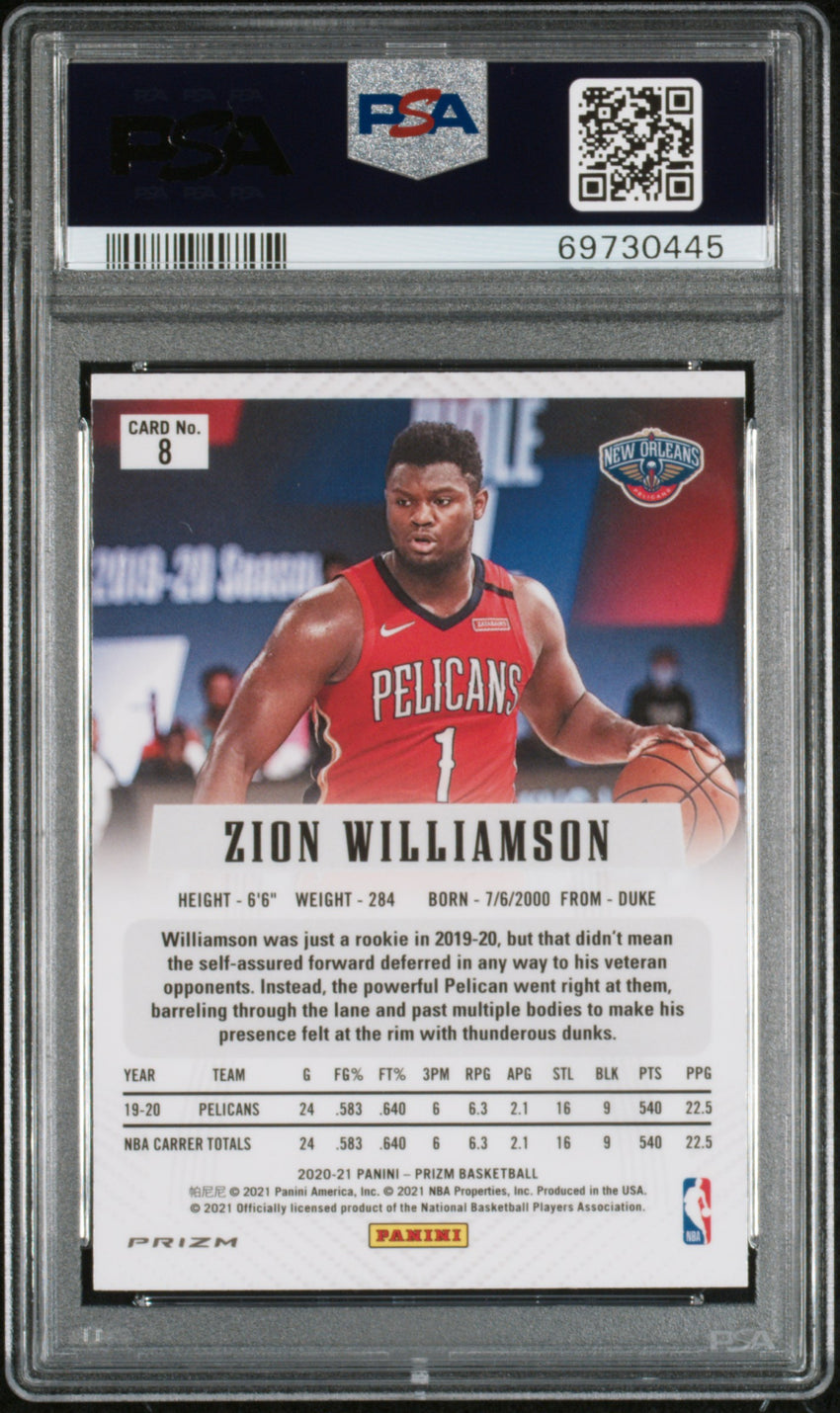 2020 Panini Prizm Prizm Flashback Zion Williamson Prizm Flshbck-Silver Prizm #8 PSA 10 69730445