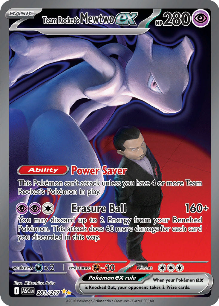 Team Rocket's Mewtwo ex - ( 281/217 ) - [SPECIAL ILLUSTRATION RARE] - Pokemon ME Ascended Heroes