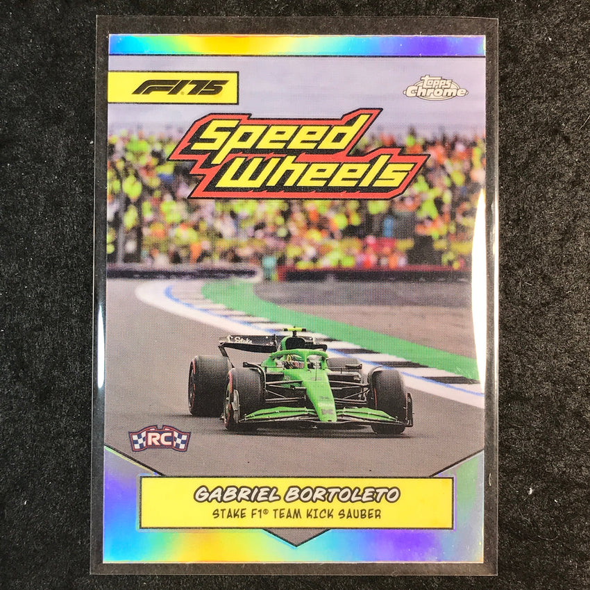 2025 Topps Chrome F1 GABRIEL BORTOLETO 1975 Speed Wheels Rookie #75-KICK