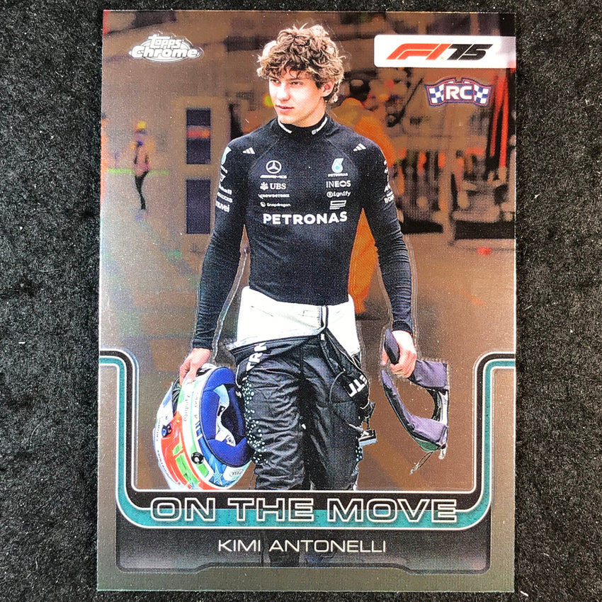 2025 Topps Chrome F1 KIMI ANTONELLI Rookie Base On the Move #185