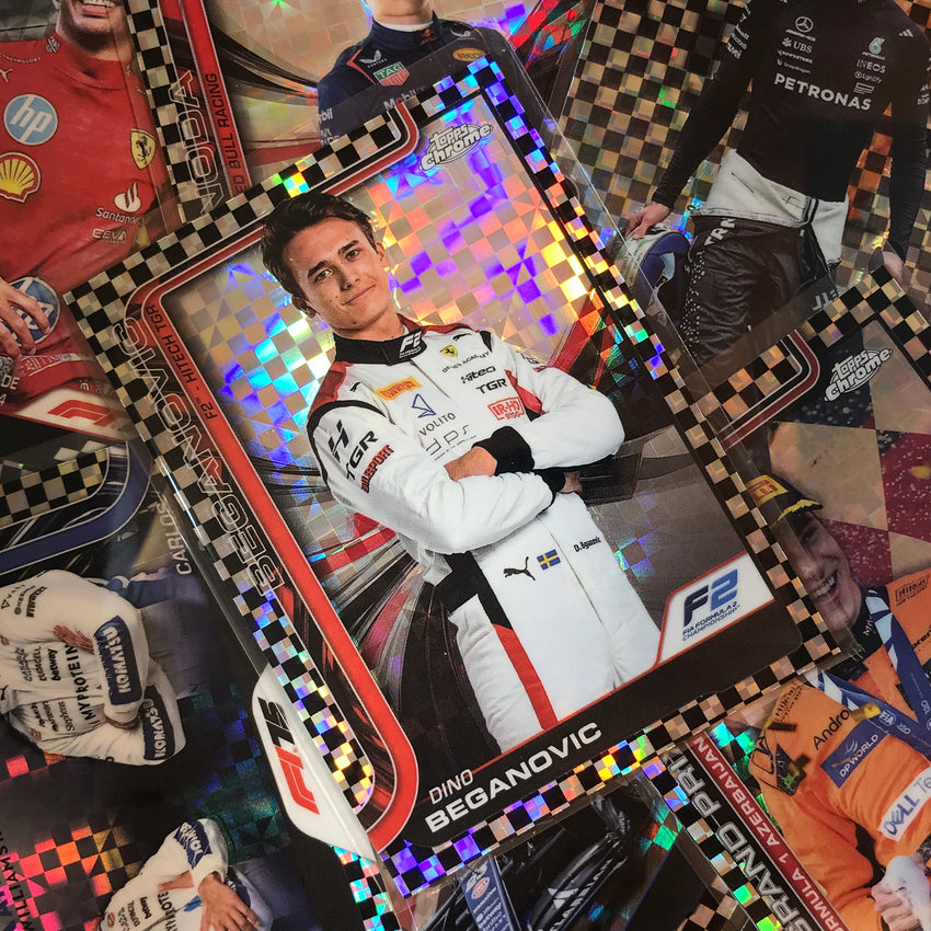2025 Topps Chrome F1 JOHN BENNETT F2 Drivers Checker Flag #41