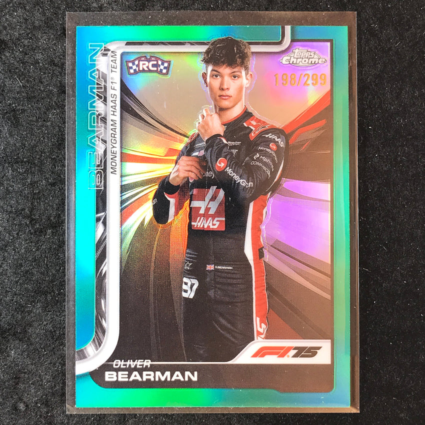 2025 Topps Chrome F1 OLIVER BEARMAN Rookie Teal 198/299 #14