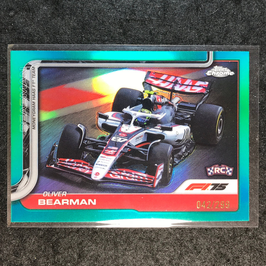 2025 Topps Chrome F1 OLIVER BEARMAN Rookie Teal 42/299 #86