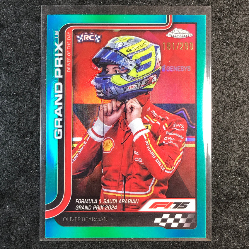 2025 Topps Chrome F1 OLIVER BEARMAN Rookie Teal 181/299 #123