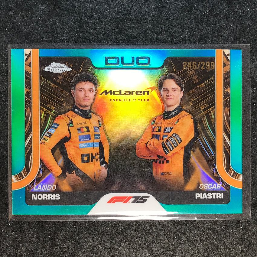 2025 Topps Chrome F1 LANDO NORRIS OSCAR PIASTRI Duo Teal 246/299 #166