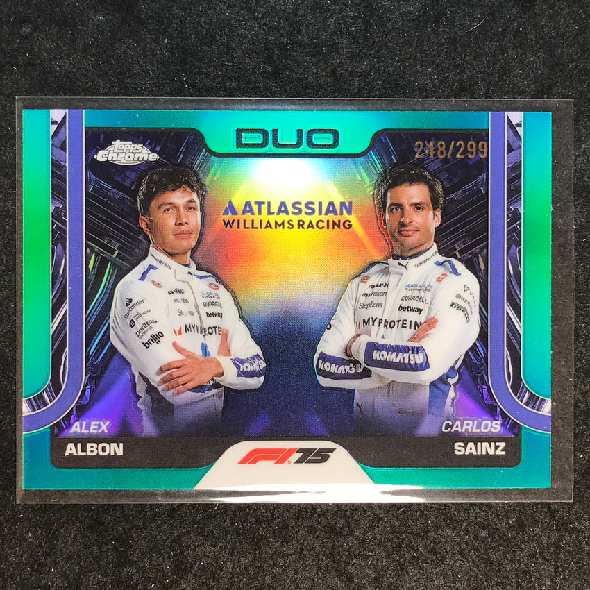 2025 Topps Chrome F1 ALEX ALBON CARLOS SAINZ Duo Teal 248/299 #172