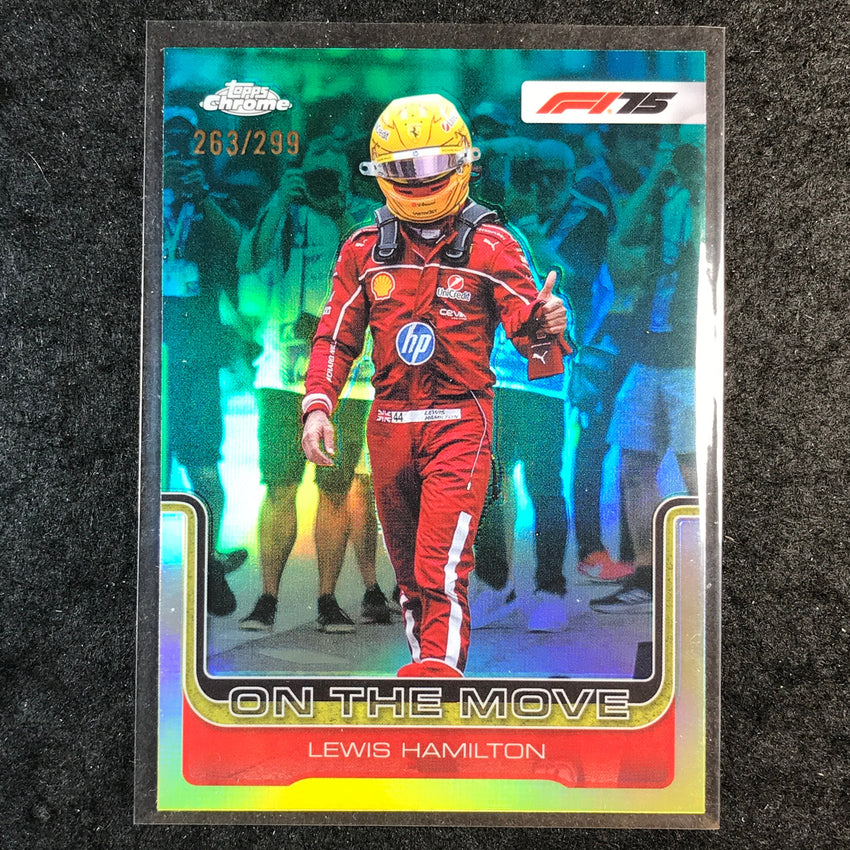 2025 Topps Chrome F1 LEWIS HAMILTON On the Move Teal 263/299 #191