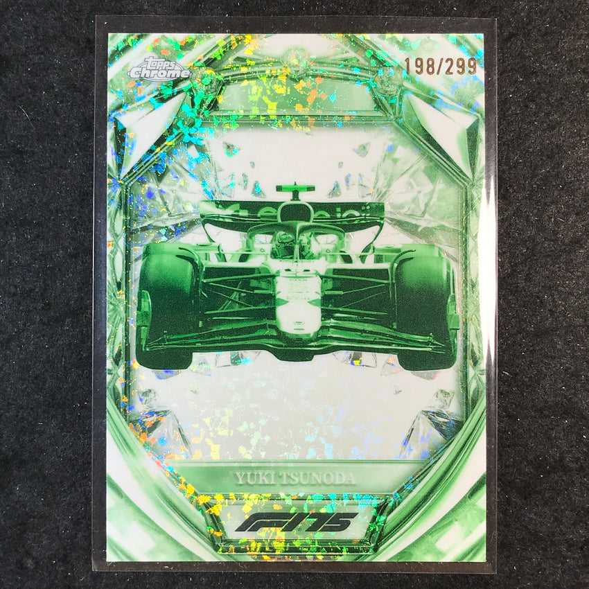 2025 Topps Chrome F1 YUKI TSUNODA Diamond 75th Anniversary Night Vision 198/299