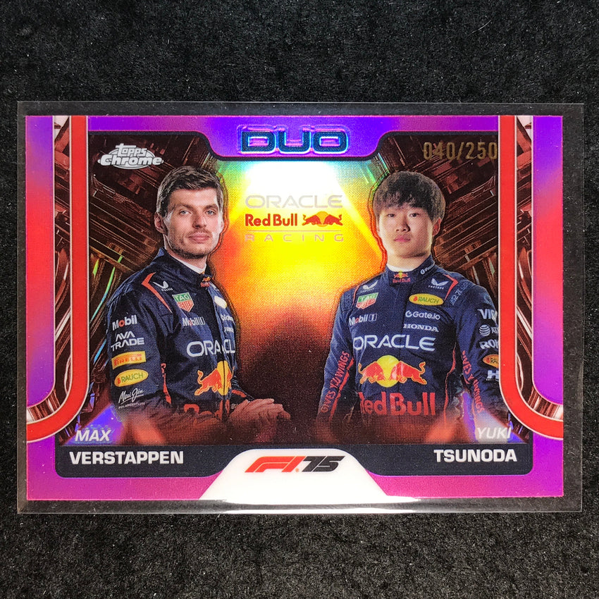 2025 Topps Chrome F1 MAX VERSTAPPEN YUKI TSUNODA Duo Pink 40/250 #164