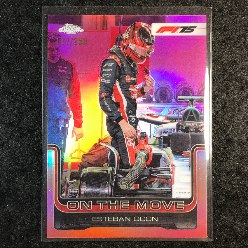 2025 Topps Chrome F1 ESTEBAN OCON On the Move Pink 137/250 #190