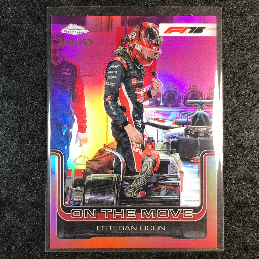 2025 Topps Chrome F1 ESTEBAN OCON On the Move Pink 66/250 #190