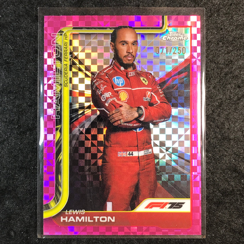 2025 Topps Chrome F1 LEWIS HAMILTON Pink Checker Flag 71/250 #4