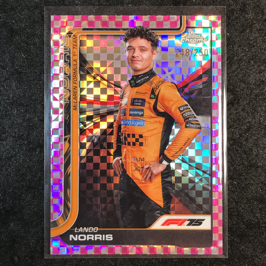 2025 Topps Chrome F1 LANDO NORRIS Pink Checker Flag 248/250 #5