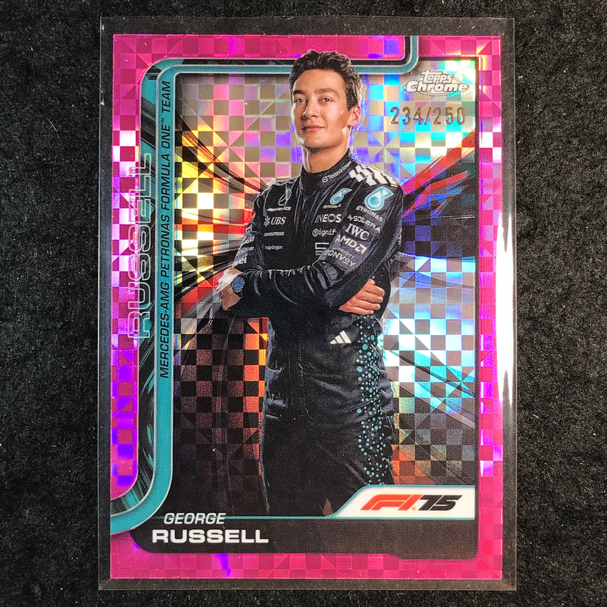 2025 Topps Chrome F1 GEORGE RUSSELL Pink Checker Flag 234/250 #7