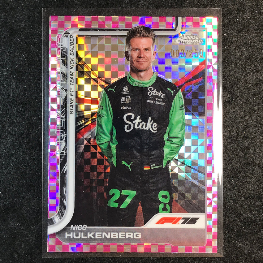 2025 Topps Chrome F1 NICO HULKENBERG Pink Checker Flag 3/250 #19