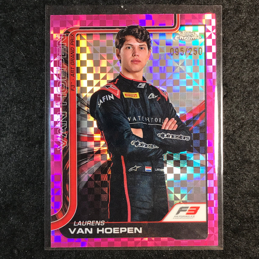 2025 Topps Chrome F1 LAURENS VAN HOEPEN Pink Checker Flag 95/250 #63