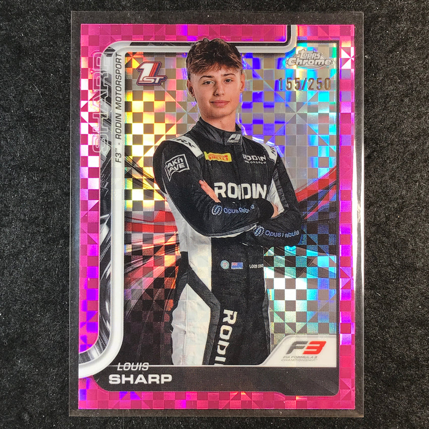 2025 Topps Chrome F1 LOUIS SHARP Pink Checker Flag 155/250 #68