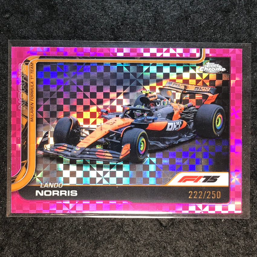 2025 Topps Chrome F1 LANDO NORRIS Pink Checker Flag 222/250 #77