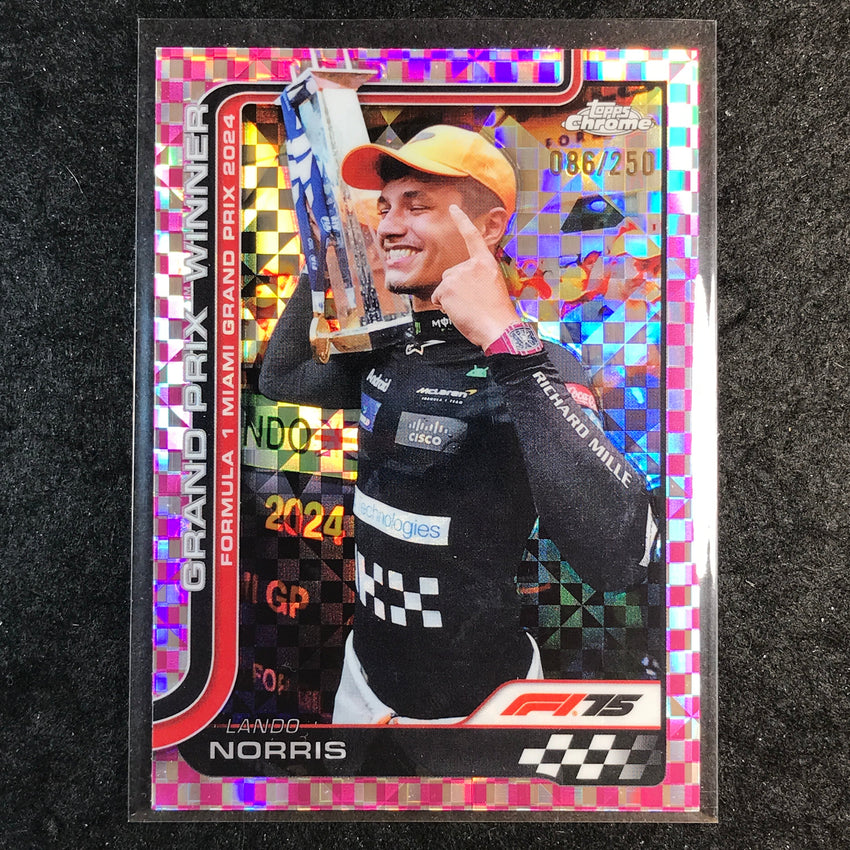 2025 Topps Chrome F1 LANDO NORRIS Pink Checker Flag 86/250 #98
