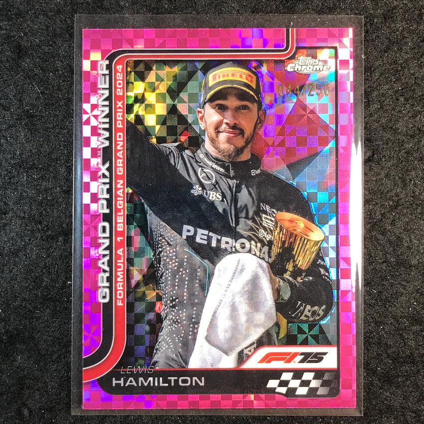 2025 Topps Chrome F1 LEWIS HAMILTON Pink Checker Flag 44/250 #106
