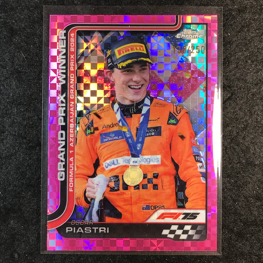 2025 Topps Chrome F1 OSCAR PIASTRI Pink Checker Flag 138/250 #109