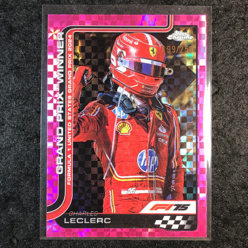 2025 Topps Chrome F1 CHARLES LECLERC Pink Checker Flag 199/250 #111