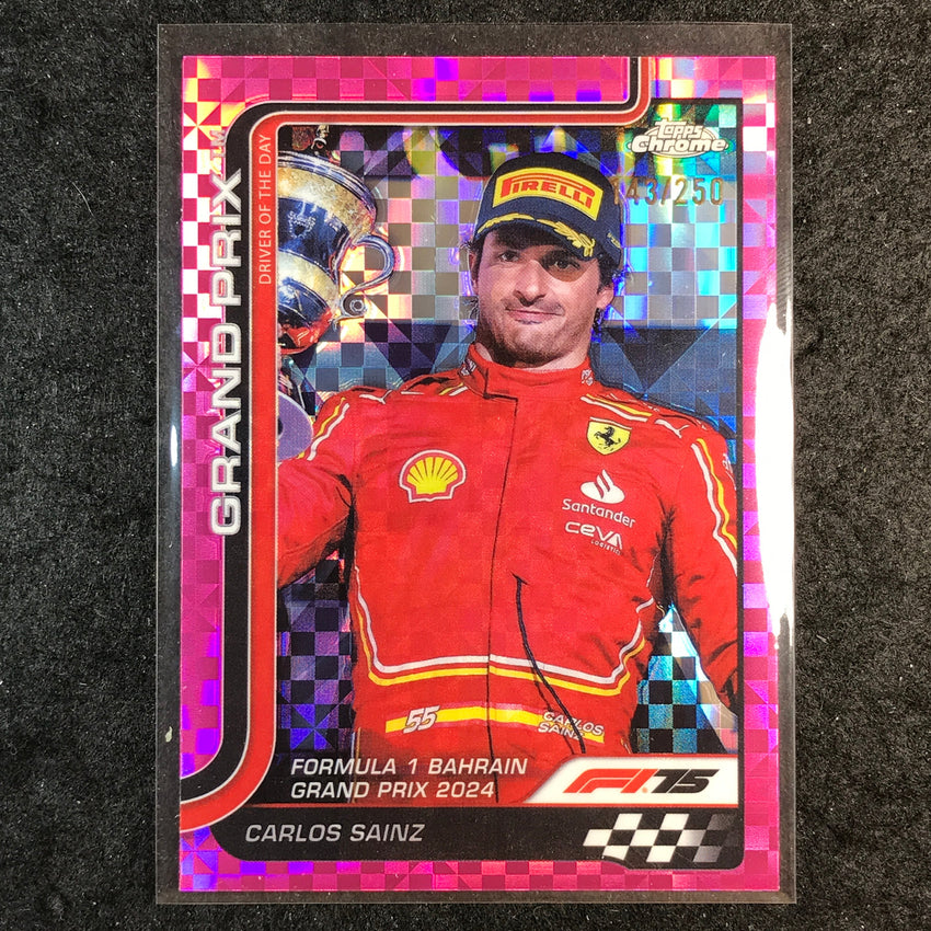 2025 Topps Chrome F1 CARLOS SAINZ Pink Checker Flag 143/250 #122
